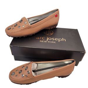 Marc Joseph Women's Mott St. Cafe Cream Grainy Leather Golf Shoes Size 7.5